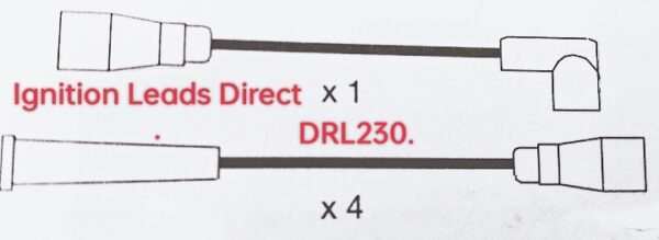 Ford Cortina, Escort, Capri, Fiesta, Transit LCV.1967 > 1989. Performance HT Ignition 5 Lead Set in Electric Blue 8mm Code:DRL230EB.