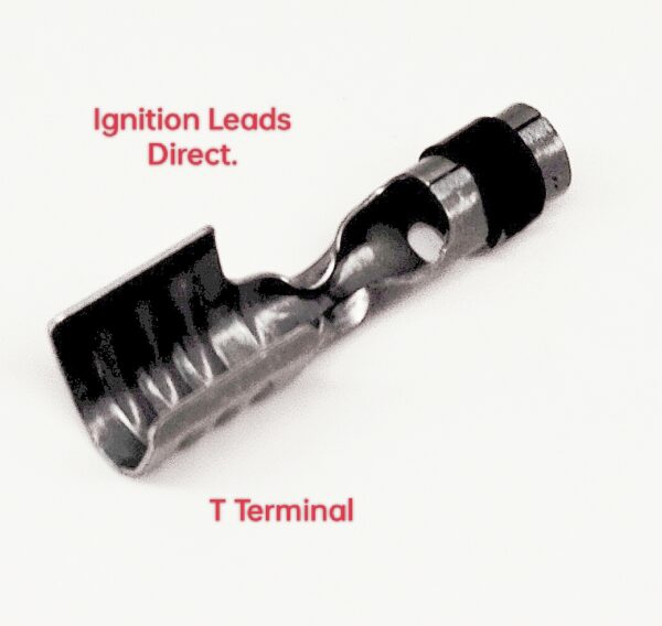 T Terminal. Pack of x 4 Suitable for 7mm & 8mm HT Ignition Cable Straight  Push Fit with clip for spark plug end.