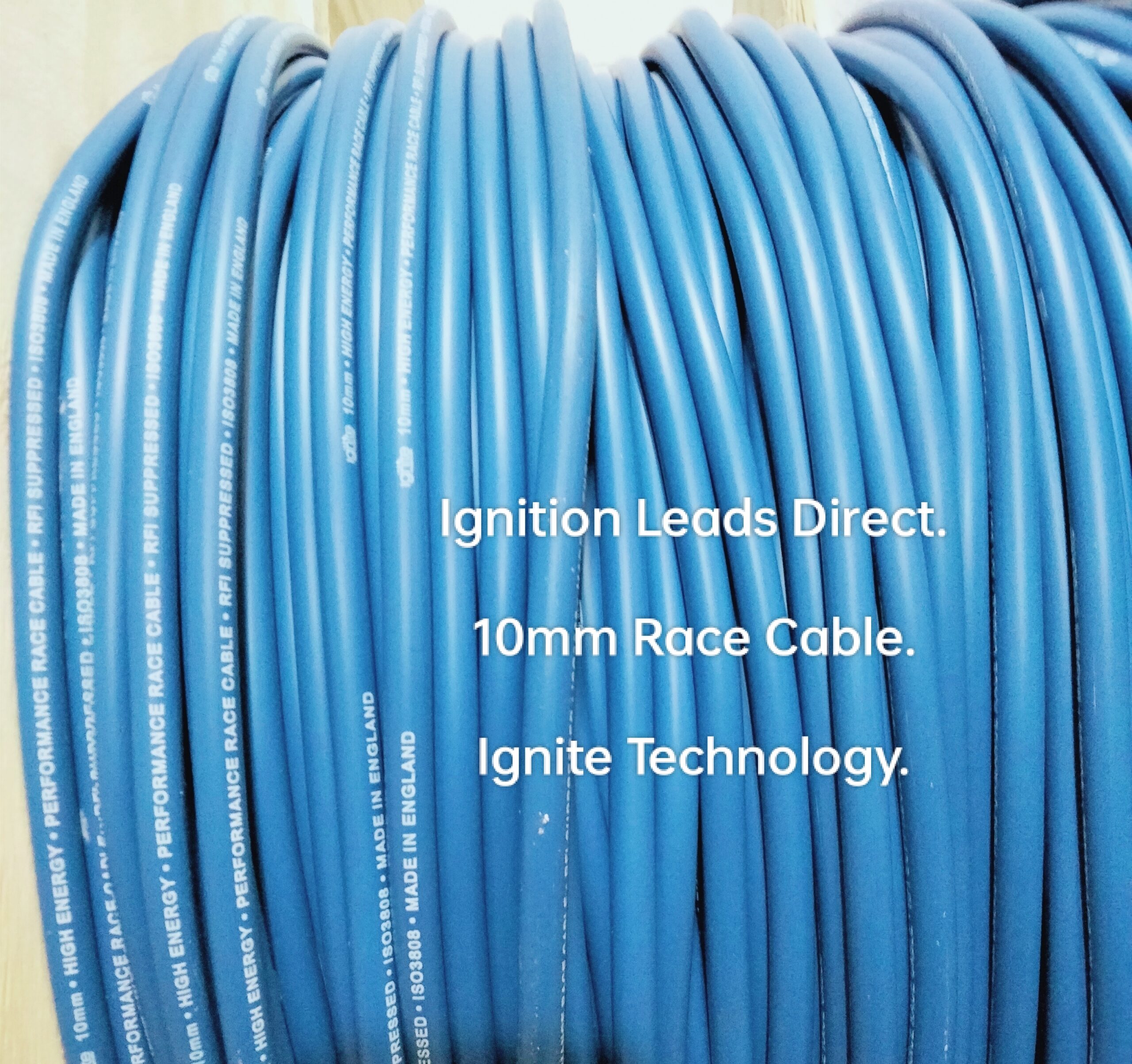 High Performance Race Ignition Cable Colour Shiny Blue 10mm x 1 Meter Code: IT10MBLU.
